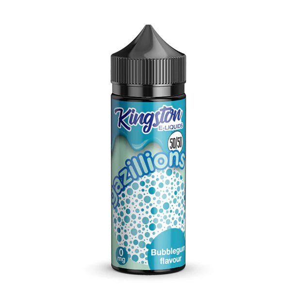Kingston 50/50 E-Liquid bubblegum gazillions 100ml shortfill bottle on a white background - uk vape sales