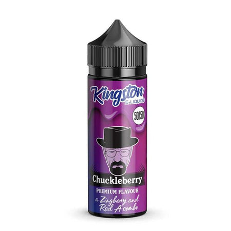 Kingston 50/50 E-Liquid chuckleberry 100ml shortfill bottle on a white background - uk vape sales