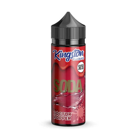 Kingston 50/50 E-Liquid doctor popper soda 100ml shortfill bottle on a white background - uk vape sales