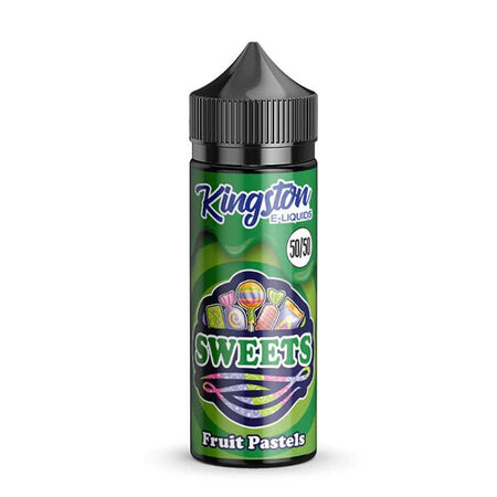 Kingston 50/50 E-Liquid fruit pastels sweets 100ml shortfill bottle on a white background - uk vape sales
