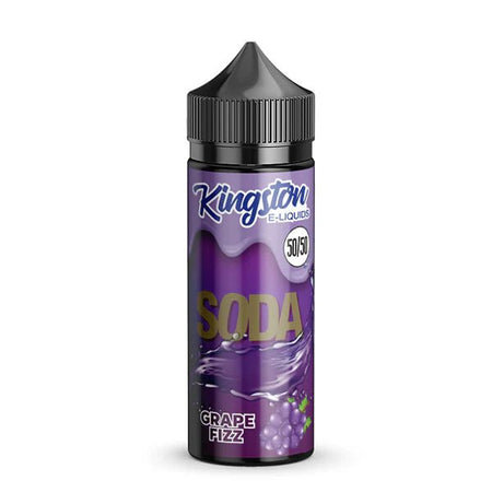 Kingston 50/50 E-Liquid grape fizz 100ml shortfill bottle on a white background - uk vape sales