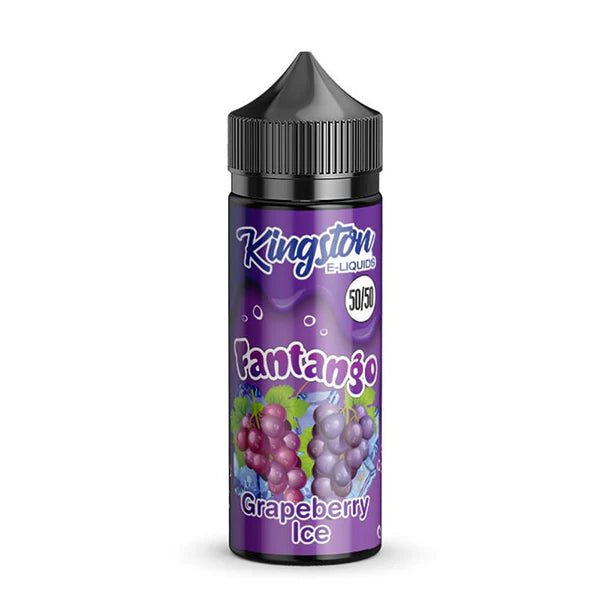 Kingston 50/50 E-Liquid grapeberry ice 100ml shortfill bottle on a white background - uk vape sales