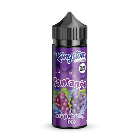 Kingston 50/50 E-Liquid grapeberry ice 100ml shortfill bottle on a white background - uk vape sales