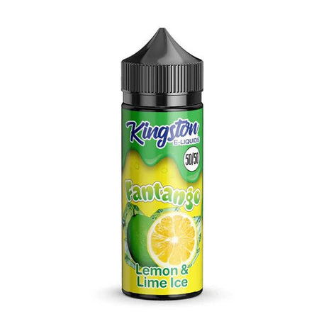 Kingston 50/50 E-Liquid lemon & lime ice fantango 100ml shortfill bottle on a white background - uk vape sales