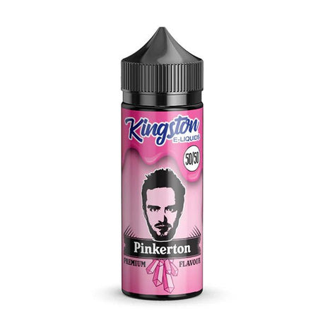 Kingston 50/50 E-Liquid pinkerton 100ml shortfill bottle on a white background - uk vape sales