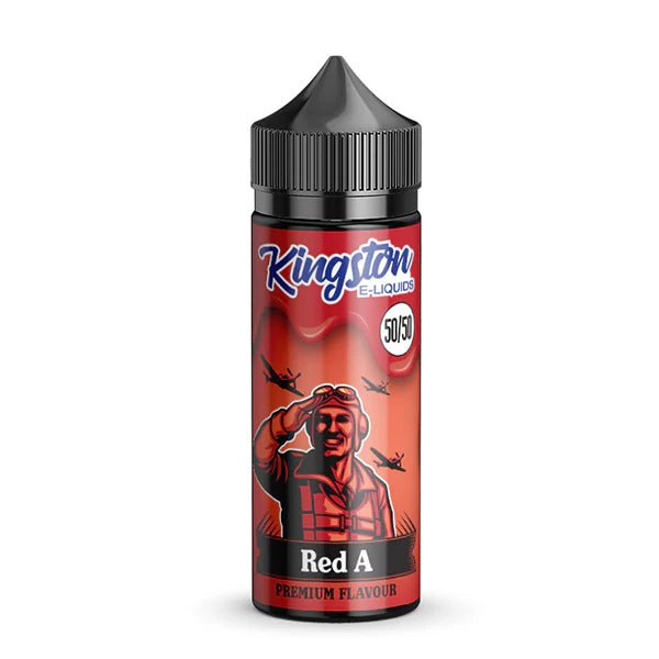 Kingston 50/50 E-Liquid red a 100ml shortfill bottle on a white background - uk vape sales
