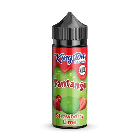 Kingston 50/50 E-Liquid strawberry lime fantango 100ml shortfill bottle on a white background - uk vape sales