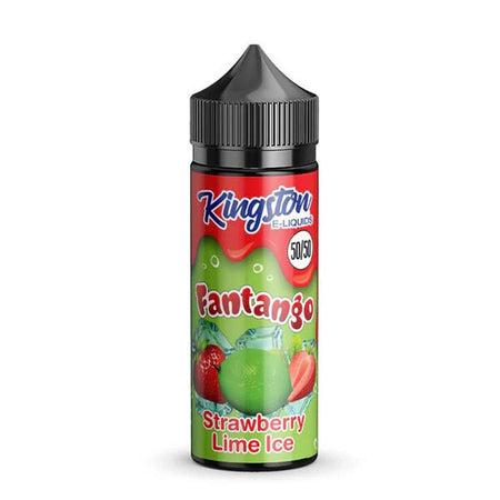 Kingston 50/50 E-Liquid strawberry lime ice fantango 100ml shortfill bottle on a white background - uk vape sales