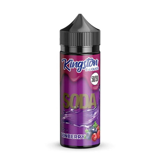 Kingston 50/50 E-Liquid Vinberry Soda 100ml shortfill bottle on a white background - uk vape sales