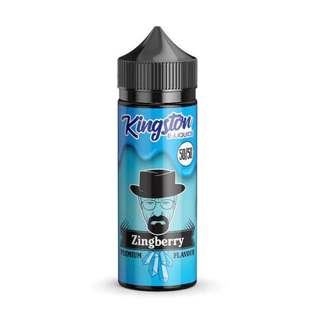 Kingston 50/50 E-Liquid zingberry 100ml shortfill bottle on a white background - uk vape sales