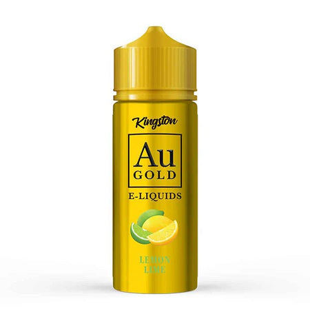 Kingston AU Gold E-Liquid lemon lime 100ml shortfill bottle on a white background - uk vape sales
