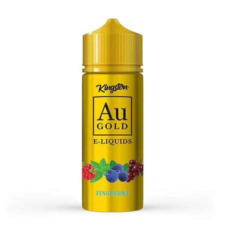 Kingston AU Gold E-Liquid zingberry 100ml shortfill bottle on a white background - uk vape sales