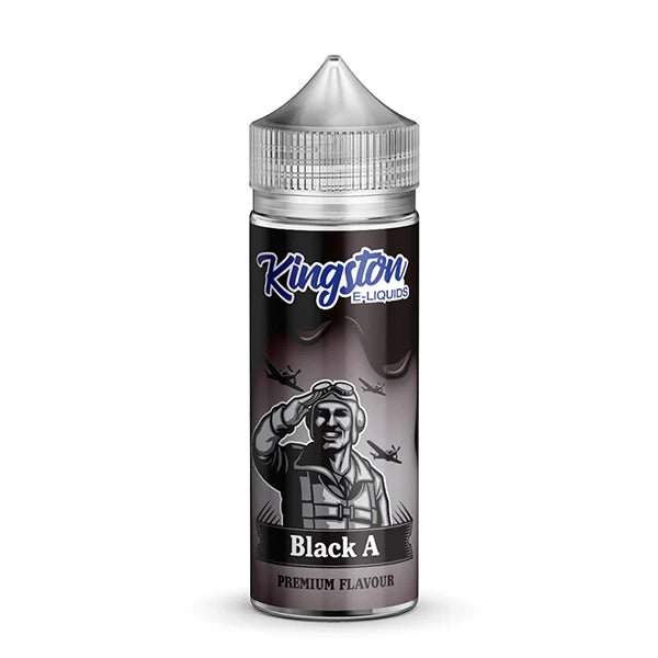 Kingston E-Liquid black a 100ml shortfill bottle on a white background - UK vape sales