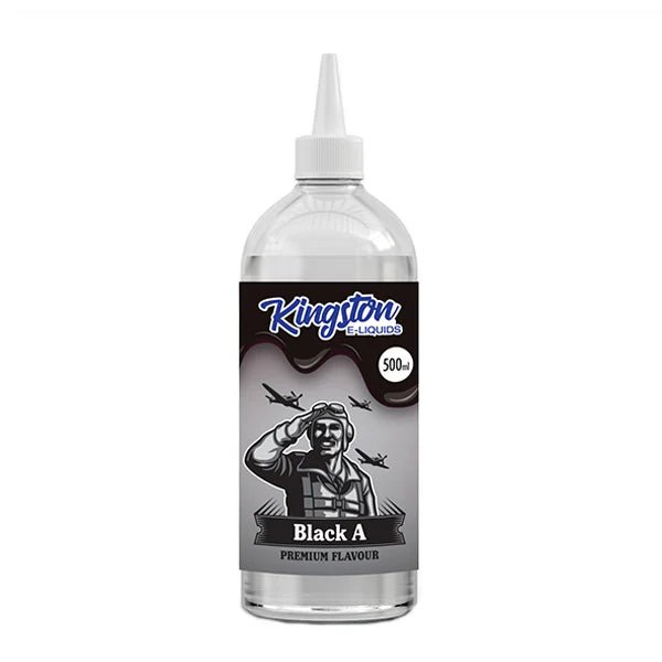 Kingston 500ml E-Liquid black a 500ml bottle on a white background - uk vape sales