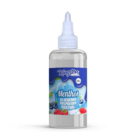 Kingston 500ml E-Liquid blueberry raspberry menthol 500ml bottle on a white background - uk vape sales