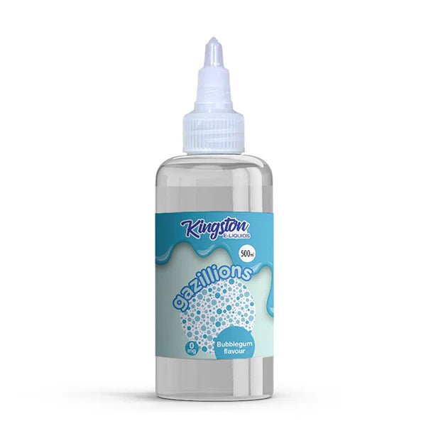 Kingston 500ml E-Liquid bubblegum gazillions 500ml bottle on a white background - uk vape sales