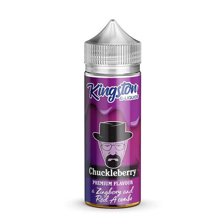 Kingston E-Liquid chuckleberry 100ml shortfill bottle on a white background - UK vape sales
