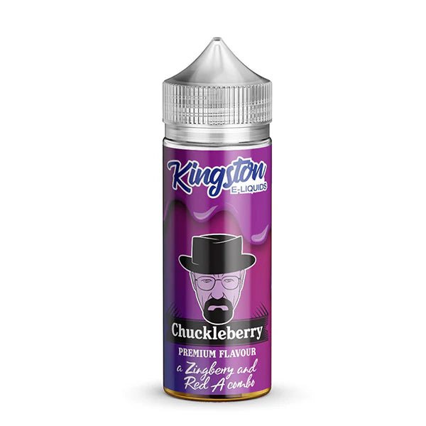 Kingston E-Liquid chuckleberry 100ml shortfill bottle on a white background - UK vape sales