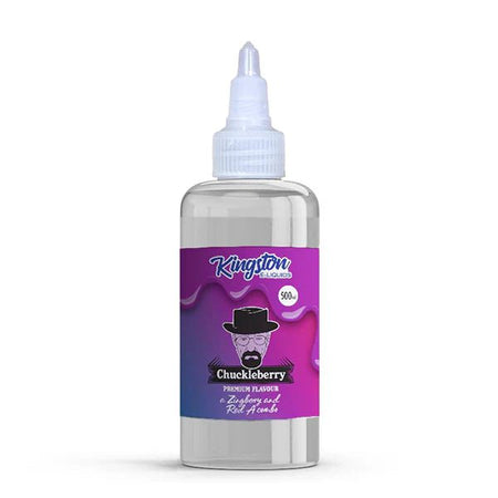 Kingston 500ml E-Liquid chuckleberry 500ml Kingston 500ml E-Liquid bottle on a white background - uk vape sales