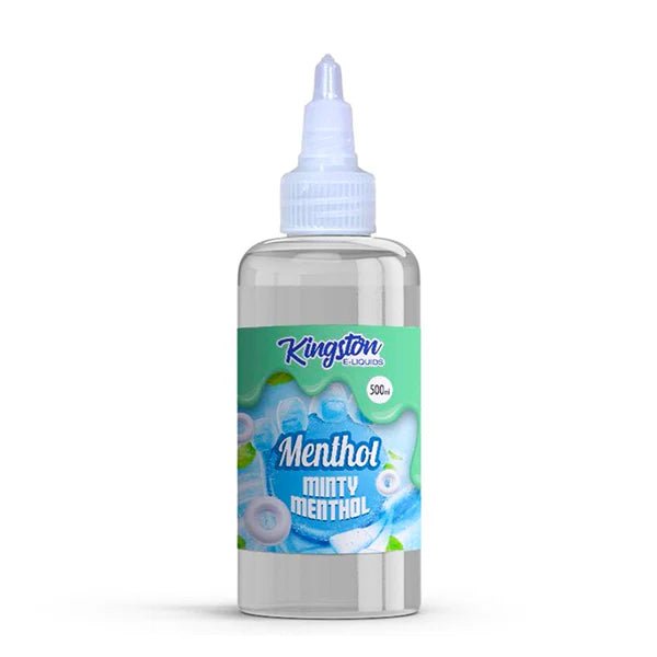 Kingston 500ml E-Liquid minty menthol 500ml bottle on a white background - uk vape sales