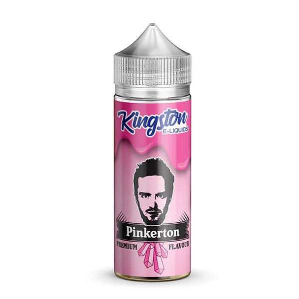 Kingston E-Liquid pinkerton 100ml shortfill bottle on a white background - UK vape sales