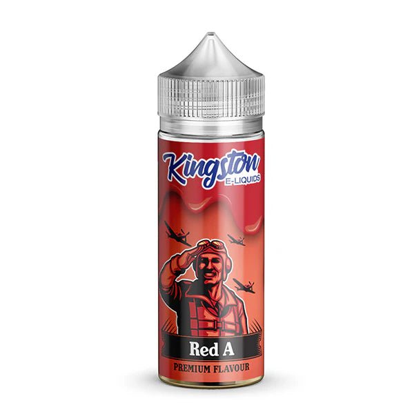 Kingston E-Liquid red a 100ml shortfill bottle on a white background - UK vape sales