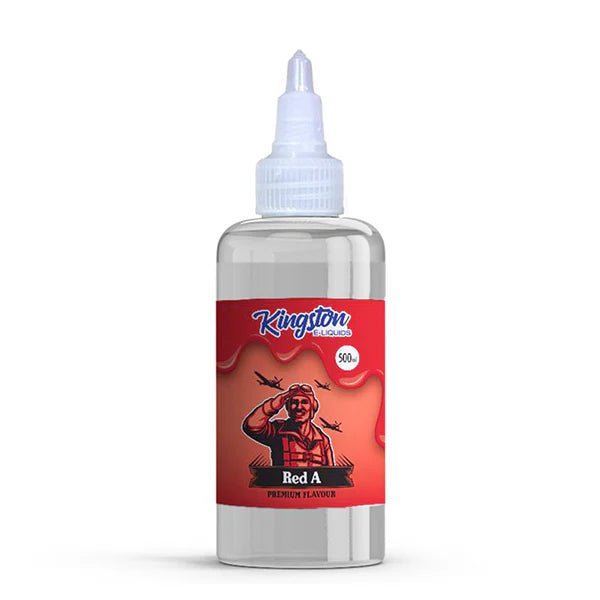 Kingston 500ml E-Liquid red a 500ml bottle on a white background - uk vape sales