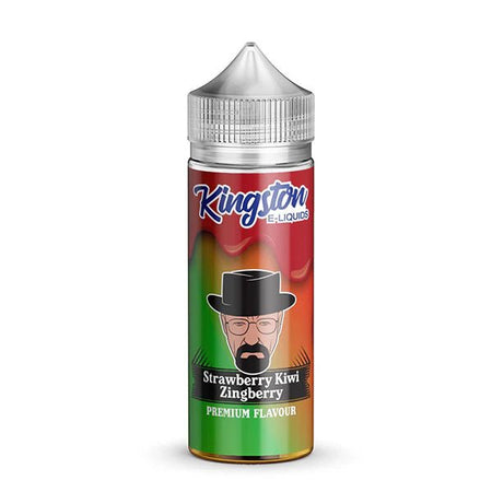 Kingston E-Liquid strawberry kiwi zingberry 100ml shortfill bottle on a white background - UK vape sales
