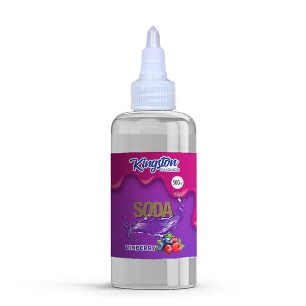 Kingston 500ml E-Liquid soda vinberry 500ml bottle on a white background - uk vape sales