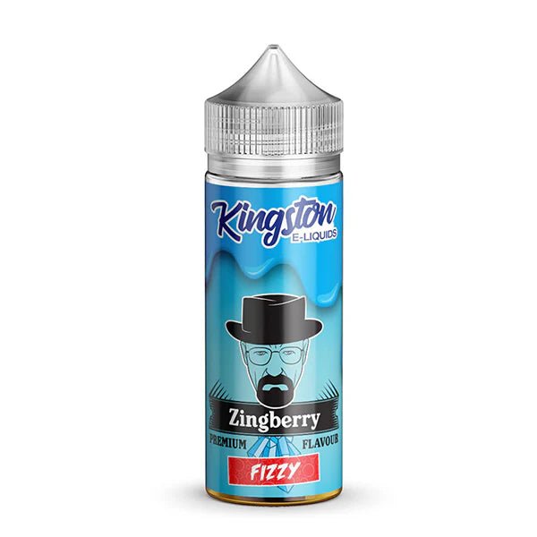 Kingston E-Liquid zingberry fizzy 100ml shortfill bottle on a white background - UK vape sales