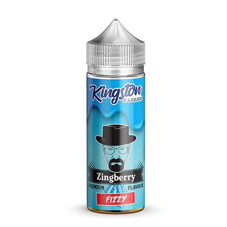 Kingston E-Liquid zingberry fizzy 100ml shortfill bottle on a white background - UK vape sales