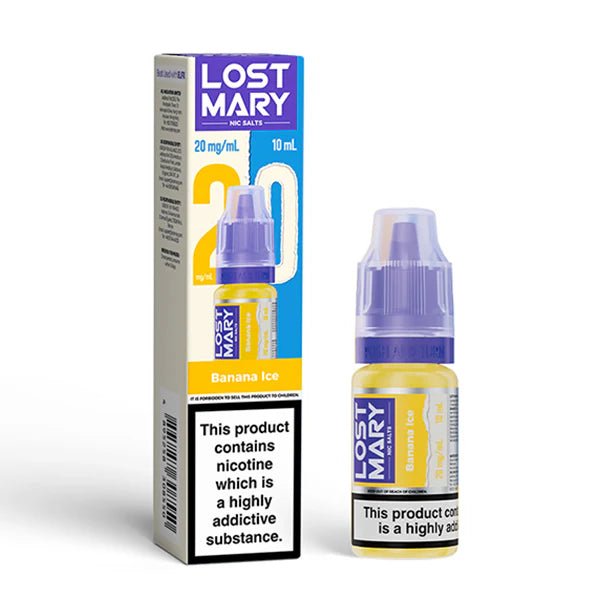 Lost Mary Nic Salts banana ice 10ml nic salt bottle with packaging - uk vape sales
