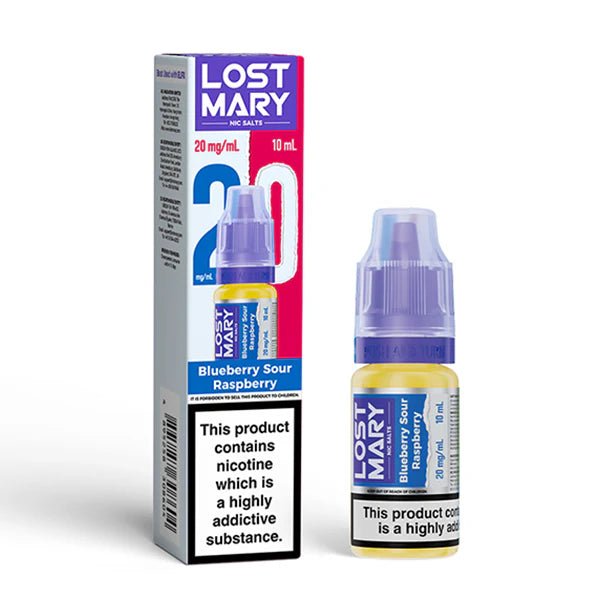 Lost Mary Nic Salts blueberry sour raspberry 10ml nic salt bottle with packaging - uk vape sales