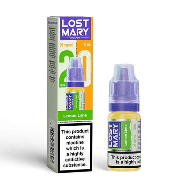 Lost Mary Nic Salts lemon lime 10ml nic salt bottle with packaging - uk vape sales