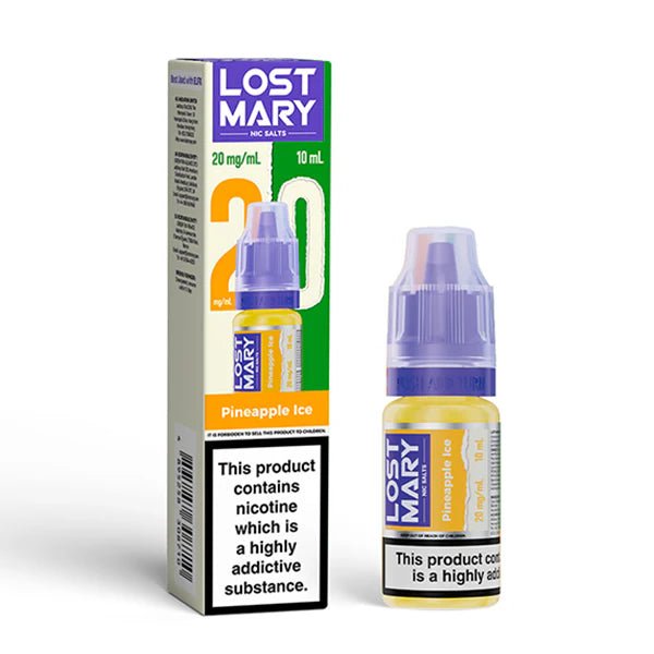 Lost Mary Nic Salts pineapple ice 10ml nic salt bottle with packaging - uk vape sales