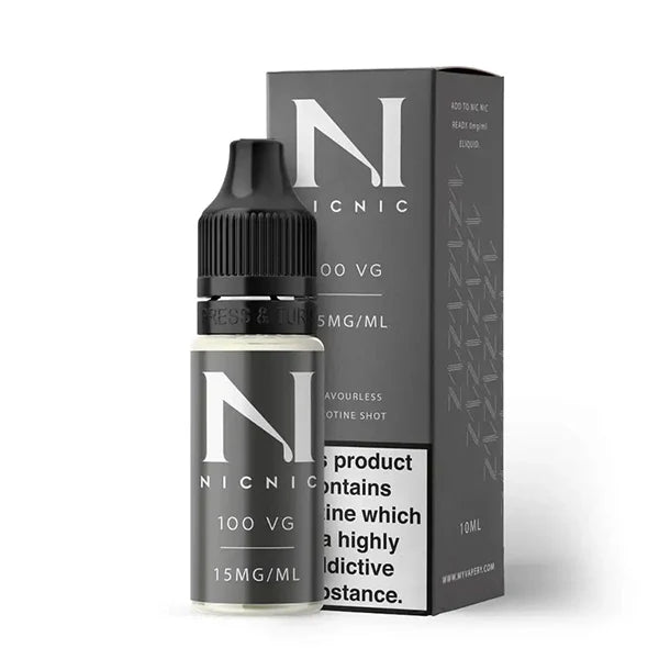 Nic Nic Nicotine Booster Shots 15mg Freebase Bottle With Packaging on White Background - UK Vape Sales