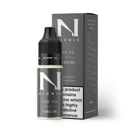 Nic Nic Nicotine Booster Shots 15mg Freebase Bottle With Packaging on White Background - UK Vape Sales