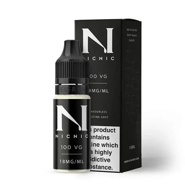 Nic Nic Nicotine Booster Shots 18mg Freebase Bottle With Packaging on White Background - UK Vape Sales