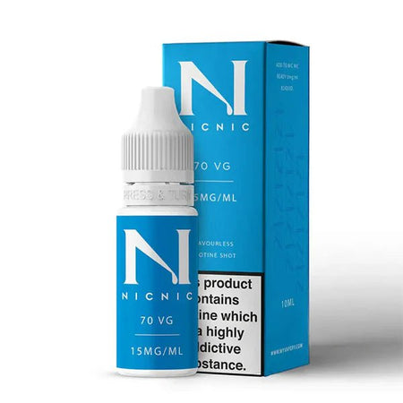 Nic Nic Nicotine Booster Shots 70/30 Freebase 15mg Bottle With Packaging on White Background - UK Vape Sales