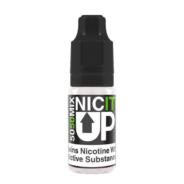 Nic It Up Nicotine Booster Shots 50/50 18mg nic shot bottle on a white background - UK vape sales