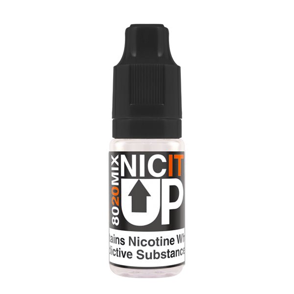 Nic It Up Nicotine Booster Shots 80/20 18mg nic shot bottle on a white background - UK vape sales