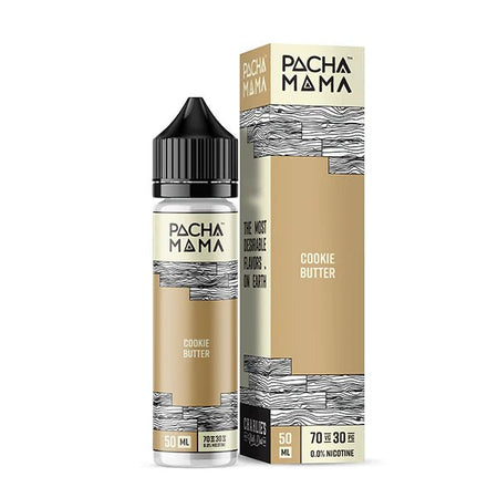 Pacha Mama Dessert E-Liquid Cookie Butter 50ml shortfill bottle and packaging on a white background - UK vape sales
