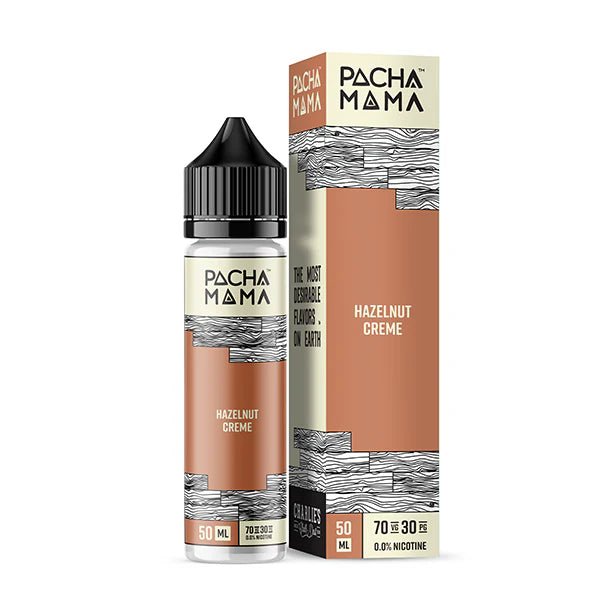 Pacha Mama Dessert E-Liquid Hazelnut Creme 50ml shortfill bottle and packaging on a white background - UK vape sales