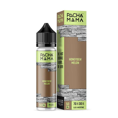 Pacha Mama E-Liquid Honeydew Melon 50ml shortfill bottle and packaging on a white background - UK vape sales