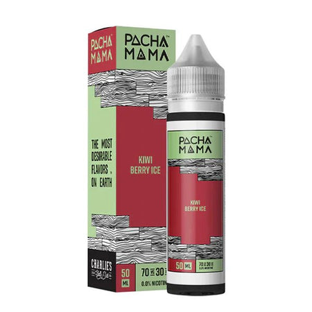 Pacha Mama E-Liquid Kiwi Berry Ice 50ml shortfill bottle and packaging on a white background - UK vape sales