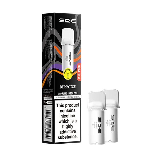 SKE 600 PRO Prefilled Pods berry ice pods with packaging on a white background - uk vape sales