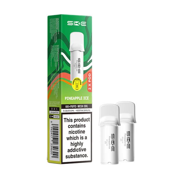 SKE 600 PRO Prefilled Pods pineapple ice pods with packaging on a white background - uk vape sales