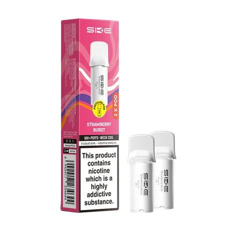 SKE 600 PRO Prefilled Pods strawberry burst pods with packaging on a white background - uk vape sales