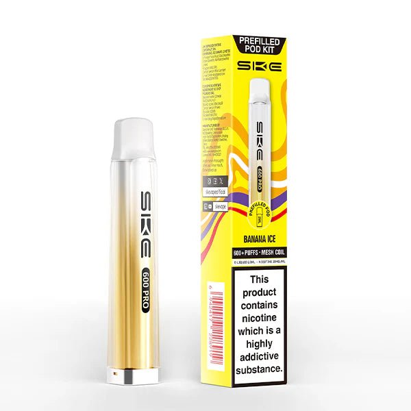 SKE 600 PRO vape kit banana ice device and packaging on a white background - uk vape sales