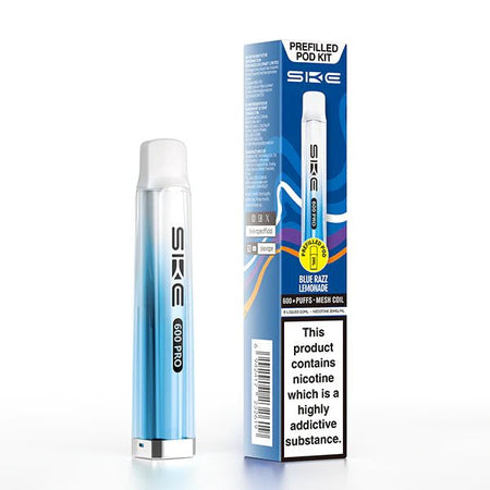 SKE 600 PRO vape kit blue razz lemonade device and packaging on a white background - uk vape sales